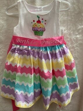 Bonnie Baby Pink and Multicolor Girls' Dress
